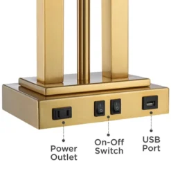 Possini Euro Design Possini Euro Deacon Brass Gooseneck Lamps With USB Port And Outlet Set Of 2 -Adesso Lighting Deals Store GUEST 49bfaf20 ce10 49be a11d 1873ff14b915