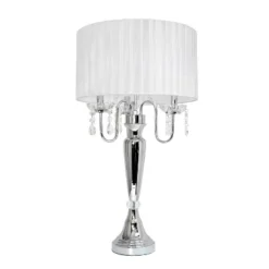 Romantic Sheer Shade Table Lamp With Hanging Crystals - Elegant Designs -Adesso Lighting Deals Store GUEST 4c4dd5be be7d 4baf b6da 2923b313d2b1