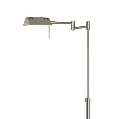 45" X 61" Adjustable Metal Clemson Pharmacy Swing Arm Floor Lamp (Includes LED Light Bulb) Brushed Steel - Cal Lighting 3 45" X 61" Adjustable Metal Clemson Pharmacy Swing Arm Floor Lamp (Includes LED Light Bulb) Brushed Steel - Cal Lighting - Image 3