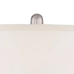 Regency Hill Blair Traditional Table Lamps 25" High Set Of 2 Brushed Nickel White Drum Shade For Bedroom Living Room Bedside Nightstand Office Family -Adesso Lighting Deals Store GUEST 4e98695a 166d 4f5c 8337 fb37337e2575