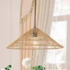 20.25" 1-Light Nova Farmhouse Coastal Rattan LED Pendant Brown - JONATHAN Y