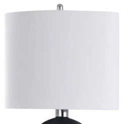 Asha Brisbane Stone Textured Ceramic Design Table Lamp Dark Silver - StyleCraft