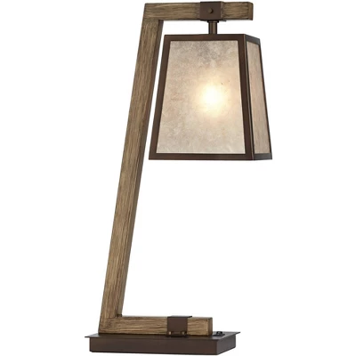 Franklin Iron Works Tribeca Rustic Farmhouse Table Lamp 25" High Metal With USB Charging Port Light Mica Drum Shade For Bedroom Living Room Bedside 7 Franklin Iron Works Tribeca Rustic Farmhouse Table Lamp 25" High Metal With USB Charging Port Light Mica Drum Shade For Bedroom Living Room Bedside - Image 7