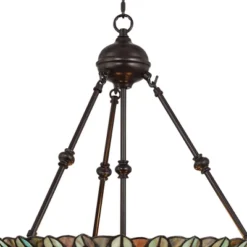 Robert Louis Tiffany Bronze Pendant Chandelier 20" Wide Rustic Peacock Stained Art Glass 3-Light Fixture For Dining Room House Kitchen Island Entryway -Adesso Lighting Deals Store GUEST 52ea19db f0d1 4d94 a5d1 0f1f4978b92a