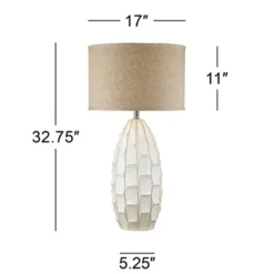 Possini Euro Design Cosgrove Modern Mid Century Table Lamp 32 3/4" Tall White Glazed Ceramic Beige Fabric Drum Shade For Bedroom Living Room Bedside 11 Possini Euro Design Cosgrove Modern Mid Century Table Lamp 32 3/4" Tall White Glazed Ceramic Beige Fabric Drum Shade For Bedroom Living Room Bedside -Adesso Lighting Deals Store GUEST 53bf3a95 df5f 48d6 9796 6dc6eda7d7ac
