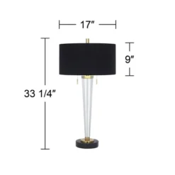 Vienna Full Spectrum Belle Modern Table Lamp 33 1/4" Tall Clear Crystal Glass Black Drum Shade For Bedroom Living Room Bedside Nightstand Office House 13 Vienna Full Spectrum Belle Modern Table Lamp 33 1/4" Tall Clear Crystal Glass Black Drum Shade For Bedroom Living Room Bedside Nightstand Office House -Adesso Lighting Deals Store GUEST 551cf5ca 0d5a 400e a870 c148223af678