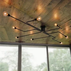 13" X 26" X 9" 8-Light Electodyte Pendant Black - Warehouse Of Tiffany