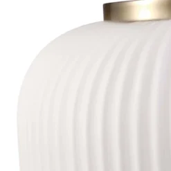 Novogratz X Globe Lily 1-Light Matte Brass Pendant Lighting With Frosted Ribbed Glass Shade - Globe Electric -Adesso Lighting Deals Store GUEST 5d762016 e408 4587 9538 72c4b804dbbc