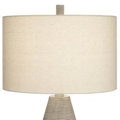 360 Lighting Julio Modern Table Lamp 30" Tall Natural Gray Ceramic Oatmeal Drum Shade For Bedroom Living Room Bedside Nightstand Office Kids House -Adesso Lighting Deals Store GUEST 5e6e8bdb 1c96 48d8 9c0a 521b4d841d7f