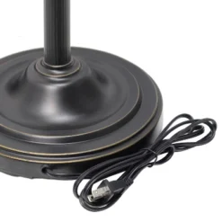 Torchiere Floor Lamp With Reading Light And Marble Glass Shades Restoration Bronze And Amber - Lalia Home -Adesso Lighting Deals Store GUEST 62a5a86b 03f1 4c51 8525 0cd47db7f05b