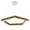 30.25" X 64" LED Integrated Metz Dimmable Polygon Pine Wood Pendant Brown - Cal Lighting