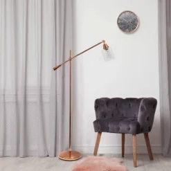 Swing Arm Floor Lamp With Glass Cylindrical Shade Rose Gold - Lalia Home 7 Swing Arm Floor Lamp With Glass Cylindrical Shade Rose Gold - Lalia Home -Adesso Lighting Deals Store GUEST 6b41ddaf d9e8 423d 935f a4ad079bb254