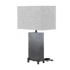 Polystone Table Lamp With Square Shade Gray - Olivia & May -Adesso Lighting Deals Store GUEST 6ba907ea 5d2a 4b57 82f2 ff176e9efc00