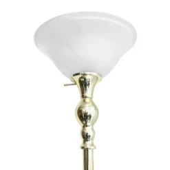 1-Light Torchiere Floor Lamp With Marbleized Glass Shade Gold - Lalia Home -Adesso Lighting Deals Store GUEST 6bd62f12 888b 4633 8dae 182f29112d18