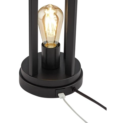 360 Lighting Marcel Modern Table Lamps Set Of 2 With Square Risers 24 1/4" High LED Nightlight USB Charging Port Black Natural Shade For Bedroom Desk 6 360 Lighting Marcel Modern Table Lamps Set Of 2 With Square Risers 24 1/4" High LED Nightlight USB Charging Port Black Natural Shade For Bedroom Desk - Image 6