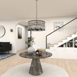 Metal Crystal Embellishments 6 Light Chandelier With Link Style Chain Black - Olivia & May -Adesso Lighting Deals Store GUEST 6e232d25 9254 435f 9799 bc4365fceb57