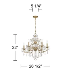 Vienna Full Spectrum DeMallo Gold Chandelier 26" Wide French Scroll Arm Clear Crystal 6-Light Fixture For Dining Room House Foyer Kitchen Island Home -Adesso Lighting Deals Store GUEST 6e3b93ca 75cf 4985 b7eb 57b2c49d69ff