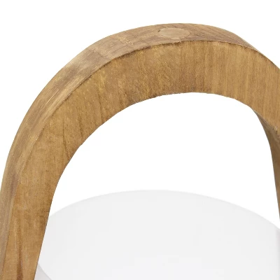 15" Organic Contemporary Natural Wood Accented Table Desk Lamp With Translucent Glass Shade - Lalia Home 3 15" Organic Contemporary Natural Wood Accented Table Desk Lamp With Translucent Glass Shade - Lalia Home - Image 3