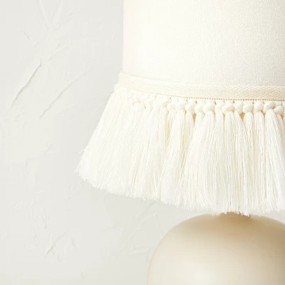 Small Table Lamp With Fringe Shade Off-White (Includes LED Light Bulb) - Opalhouse™ Designed With Jungalow™ 3 Small Table Lamp With Fringe Shade Off-White (Includes LED Light Bulb) - Opalhouse™ Designed With Jungalow™ - Image 3