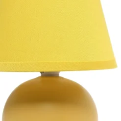 8.66" Petite Ceramic Orb Base Bedside Table Desk Lamp With Matching Tapered Drum Fabric Shade Yellow - Creekwood Home -Adesso Lighting Deals Store GUEST 72aef7c6 a3db 4afa 94ff 3d2863426f27