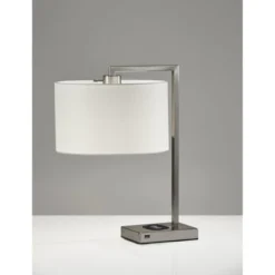 21.25" Austin Adessocharge Table Lamp Medium Silver - Adesso