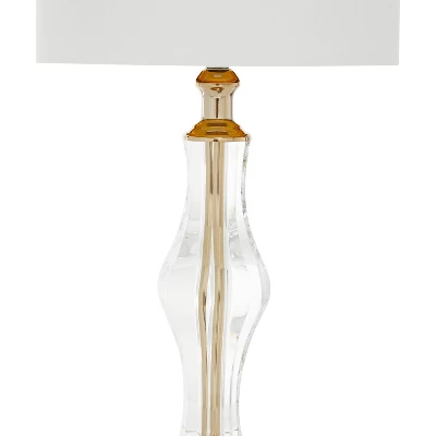 26" X 10" Glam Glass Table Lamp Gold - Olivia & May 2 26" X 10" Glam Glass Table Lamp Gold - Olivia & May - Image 2