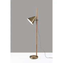 Bryn Floor Lamp Natural Rubberwood Antique Brass - Adesso -Adesso Lighting Deals Store GUEST 7577263c cf12 444f 88d7 08d83fd899b4