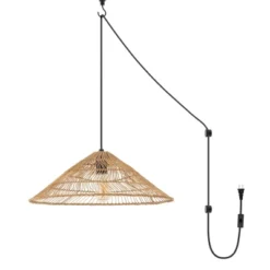 20.25" 1-Light Nova Farmhouse Coastal Rattan LED Pendant Brown - JONATHAN Y -Adesso Lighting Deals Store GUEST 77738ad4 28aa 47f5 9f94 f83d6fce31b1