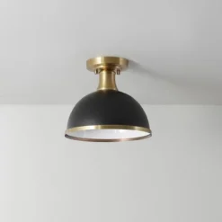 1-Light Beckett Semi-Flush Mount Pendant Brass/Matte Black - Globe Electric -Adesso Lighting Deals Store GUEST 79407c50 6c6f 414a 981c 0860b383ac0c