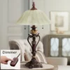 Kathy Ireland Amor Traditional Table Lamp 26" High Bronze Alabaster With Table Top Dimmer Champagne Glass Shade For Bedroom Living Room Bedside Office