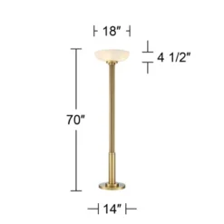 Possini Euro Design Modern Torchiere Floor Lamp 70" Tall Warm Antique Gold Metal Glass Shade For Living Room Reading Bedroom Office Uplight -Adesso Lighting Deals Store GUEST 7bdc77bc 79d5 466a 871f 3a2fced46fbb