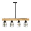 4-Light Wood Beam Pendant Brown - Lalia Home