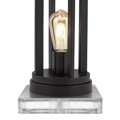 360 Lighting Marcel Modern Table Lamps Set Of 2 With Square Risers 24 1/4" High LED Nightlight USB Charging Port Black Natural Shade For Bedroom Desk 4 360 Lighting Marcel Modern Table Lamps Set Of 2 With Square Risers 24 1/4" High LED Nightlight USB Charging Port Black Natural Shade For Bedroom Desk - Image 4