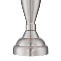 Regency Hill Blair Traditional Table Lamps 25" High Set Of 2 Brushed Nickel White Drum Shade For Bedroom Living Room Bedside Nightstand Office Family -Adesso Lighting Deals Store GUEST 7eb875dd cf43 4d5b b2c7 e4e61874f643