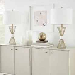 27" Gold Metal Wire With Marble Table Lamp - Nourison -Adesso Lighting Deals Store GUEST 814e1690 da9d 40bd 874e a06b67083d71