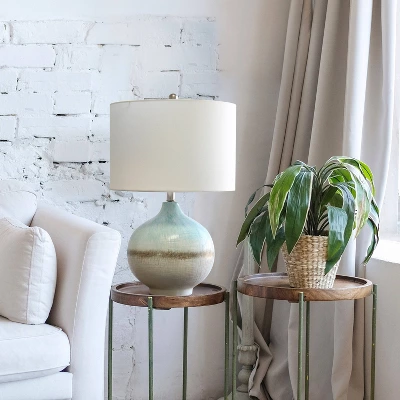 Bayside Horizon Table Lamp With Fabric Shade White/Light Blue - Lalia Home 3 Bayside Horizon Table Lamp With Fabric Shade White/Light Blue - Lalia Home - Image 3