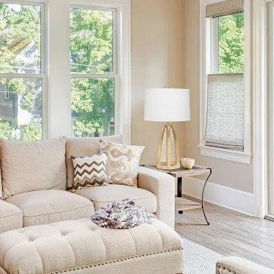 Wood Arch Farmhouse Table Lamp With Fabric Shade Natural - Lalia Home 4 Wood Arch Farmhouse Table Lamp With Fabric Shade Natural - Lalia Home - Image 4