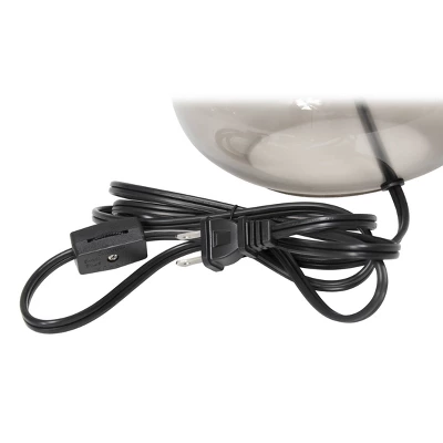 Glass Raindrop Table Lamp With Fabric Shade Smoke Gray - Simple Designs 7 Glass Raindrop Table Lamp With Fabric Shade Smoke Gray - Simple Designs - Image 7