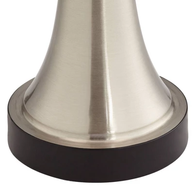 360 Lighting Seymore Modern Touch Table Lamps Set Of 2 26" High Silver LED With USB Charging Port Blue Shirred Shade For Bedroom Living Room Kids Desk 4 360 Lighting Seymore Modern Touch Table Lamps Set Of 2 26" High Silver LED With USB Charging Port Blue Shirred Shade For Bedroom Living Room Kids Desk - Image 4