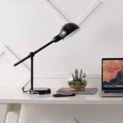 20.25" Curtis Vintage Industrial Iron Adjustable Dome Shade Task Lamp With USB Charging Port (Includes LED Light Bulb) - JONATHAN Y -Adesso Lighting Deals Store GUEST 870a05f8 f035 4045 8b42 cec691e8c3d6