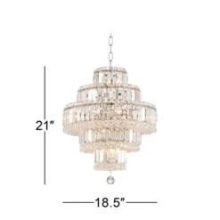 Vienna Full Spectrum Magnificence Chrome Chandelier 18 1/2" Wide Modern Faceted Crystal Glass 18-Light LED Fixture For Dining Room Home Kitchen Island -Adesso Lighting Deals Store GUEST 887a2ce2 82ed 450a 906b bbe66975ed0f