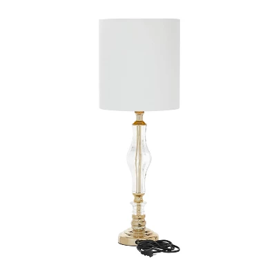 26" X 10" Glam Glass Table Lamp Gold - Olivia & May 5 26" X 10" Glam Glass Table Lamp Gold - Olivia & May - Image 5