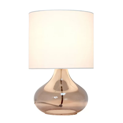 Glass Raindrop Table Lamp With Fabric Shade Smoke Gray - Simple Designs 1 Glass Raindrop Table Lamp With Fabric Shade Smoke Gray - Simple Designs