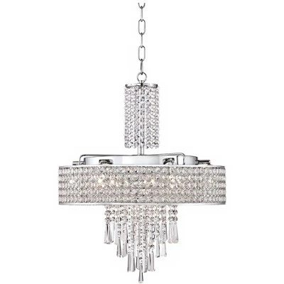 Vienna Full Spectrum Crystal Cascade Chrome Chandelier 19 1/2" Wide Modern 9-Light LED Fixture For Dining Room House Kitchen Island Entryway Bedroom 2 Vienna Full Spectrum Crystal Cascade Chrome Chandelier 19 1/2" Wide Modern 9-Light LED Fixture For Dining Room House Kitchen Island Entryway Bedroom - Image 2
