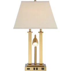 Possini Euro Design Possini Euro Deacon Brass Gooseneck Lamps With USB Port And Outlet Set Of 2 -Adesso Lighting Deals Store GUEST 8c4f2cfc 52bf 4784 98da cc209e724fcd