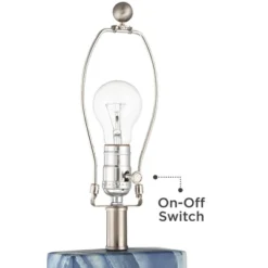 360 Lighting Connie Modern Table Lamps 25" High Set Of 2 Blue Faux Marble With USB Charging Port Table Top Dimmers White Shade For Bedroom Office Desk -Adesso Lighting Deals Store GUEST 8cb27fda b11e 408c 9fe7 b4091af2c21b