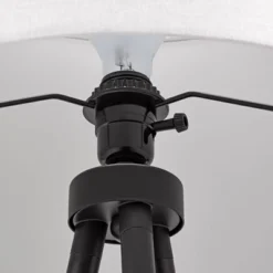 61.25" Metal Tripod Floor Lamp With Linen Shade Black/White - Cresswell Lighting -Adesso Lighting Deals Store GUEST 8ddfe060 db7e 41b3 8206 85368b100c03