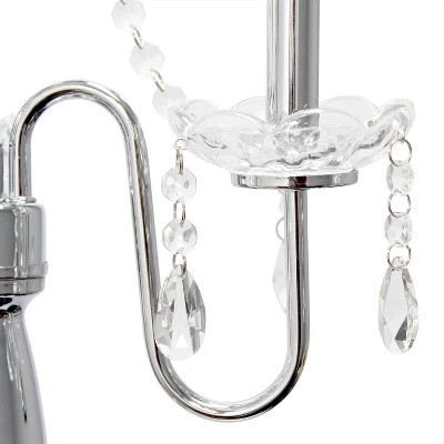 Trendy Romantic Sheer Shade Floor Lamp With Hanging Crystals White - Elegant Designs 4 Trendy Romantic Sheer Shade Floor Lamp With Hanging Crystals White - Elegant Designs - Image 4