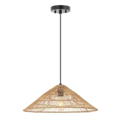 20.25" 1-Light Nova Farmhouse Coastal Rattan LED Pendant Brown - JONATHAN Y -Adesso Lighting Deals Store GUEST 8ff9c6f0 3bea 49eb 95c5 7b8578c88b06