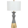 (Set Of 2) 30.5" Iris Table Lamp Gray/Gold (Includes CFL Light Bulb) - Safavieh